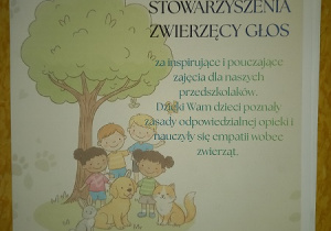 Podziękowania za zajęcia