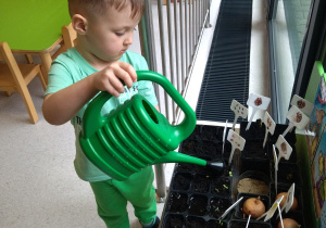 chłopiec z konewką