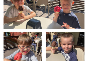 Dzieci z radością degustują lody
