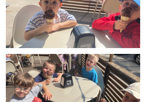 Dzieci z radością degustują lody