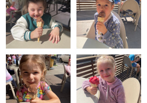 Dzieci z radością degustują lody